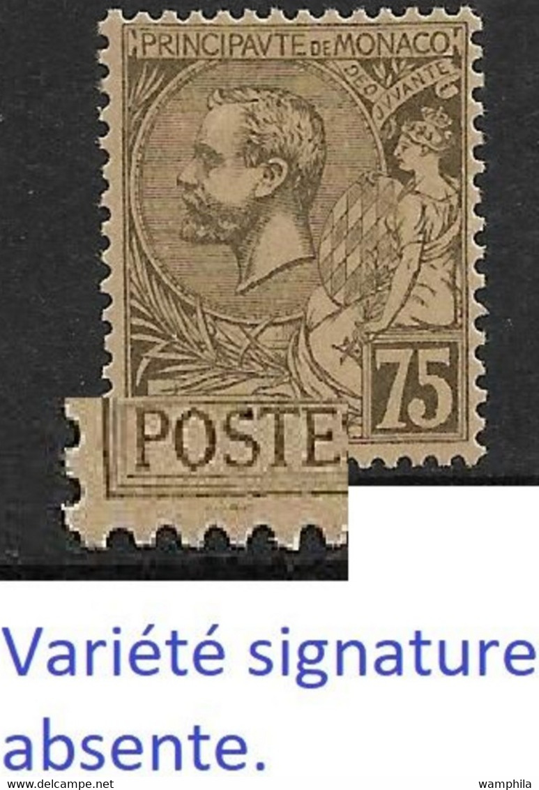 Monaco N°45* Variété Signature Absente, Beau Centrage. - Variétés