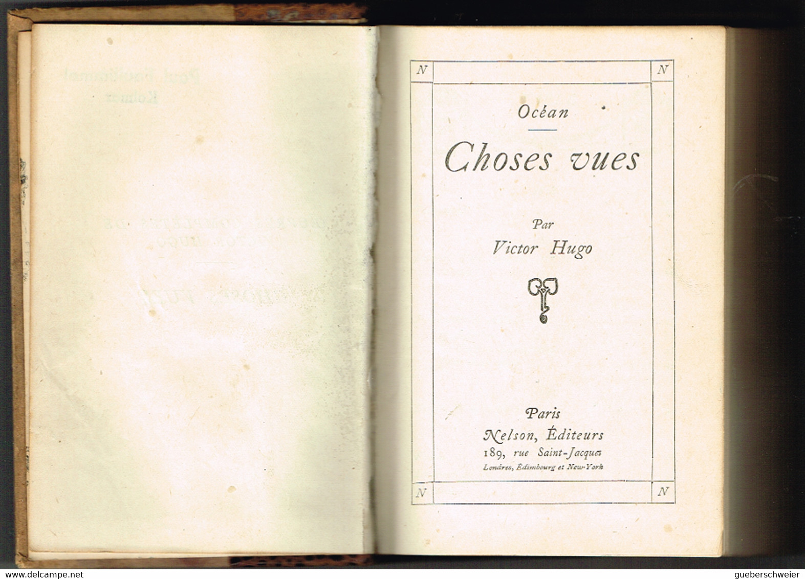 Collection De 8 Livres Anciens Des Oeuvres Complètes De Victor Hugo Editions Nelson Paris - 1901-1940