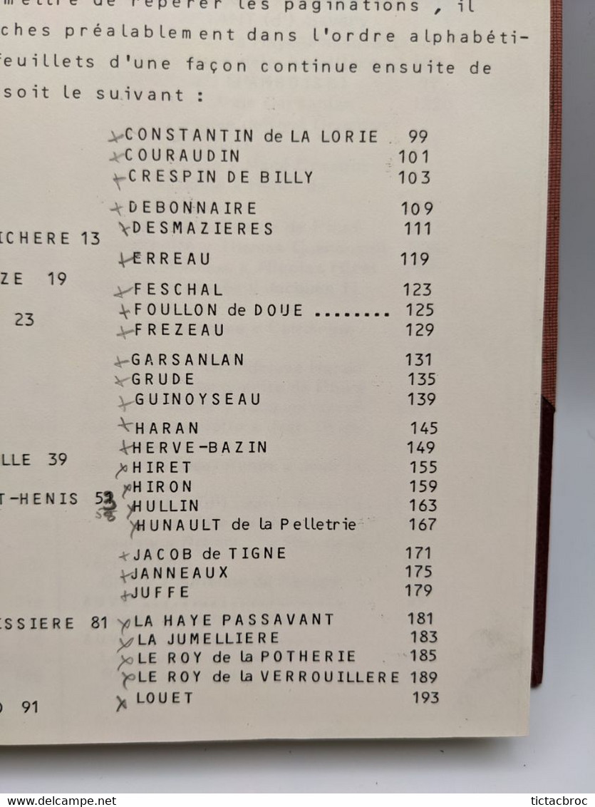 Dictionnaire Des Familles De L'Anjou De L'association Généalogique Et Archéologique De L'Anjou Généalogie 1977 - Dictionnaires