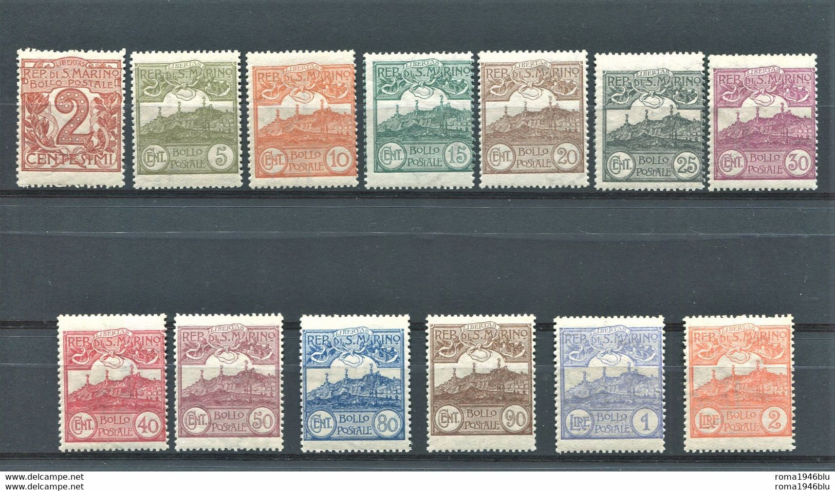 SAN MARINO 1921 CIFRA O VEDUTA SERIE CPL. ** MNH - Nuevos