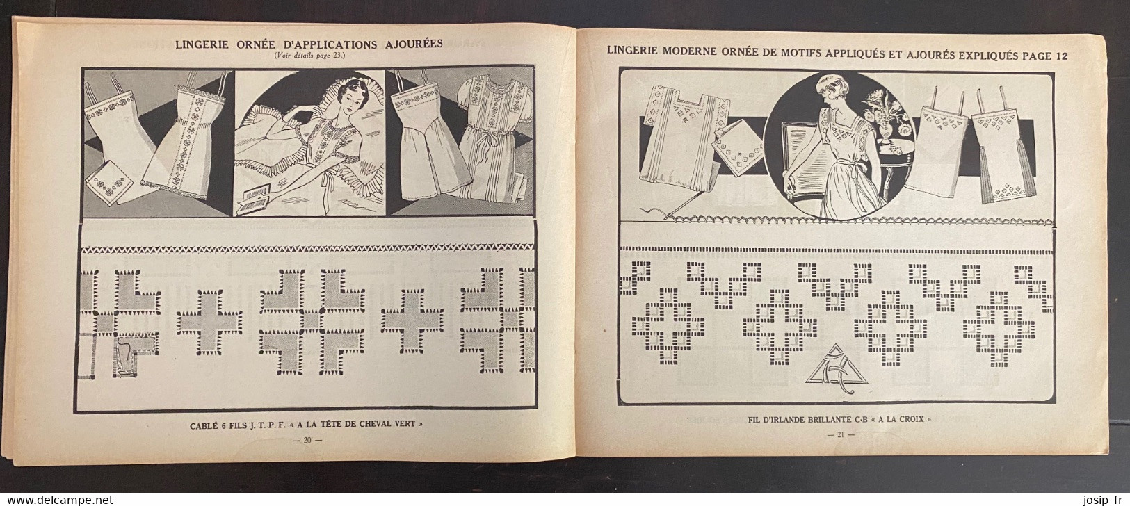 BRODERIE: LES JOURS MODERNES À FILS TIRÉS (POUR LINGERIE, MODE, AMEUBLEMENT) COLLECTION JS- 100 MODÈLES- ALBUM 2 - Sonstige & Ohne Zuordnung