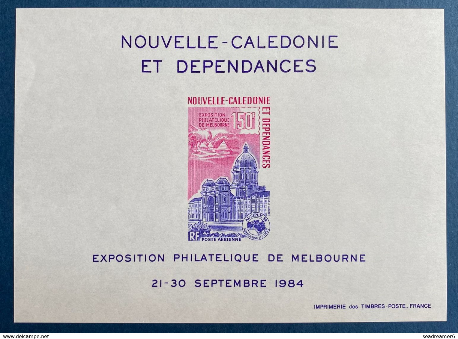 Nouvelle Caledonie Bloc Feuillet N°6 ** Non Dentelé Exposition Philatelique De Melbourne 1984 TTB - Ongetande, Proeven & Plaatfouten