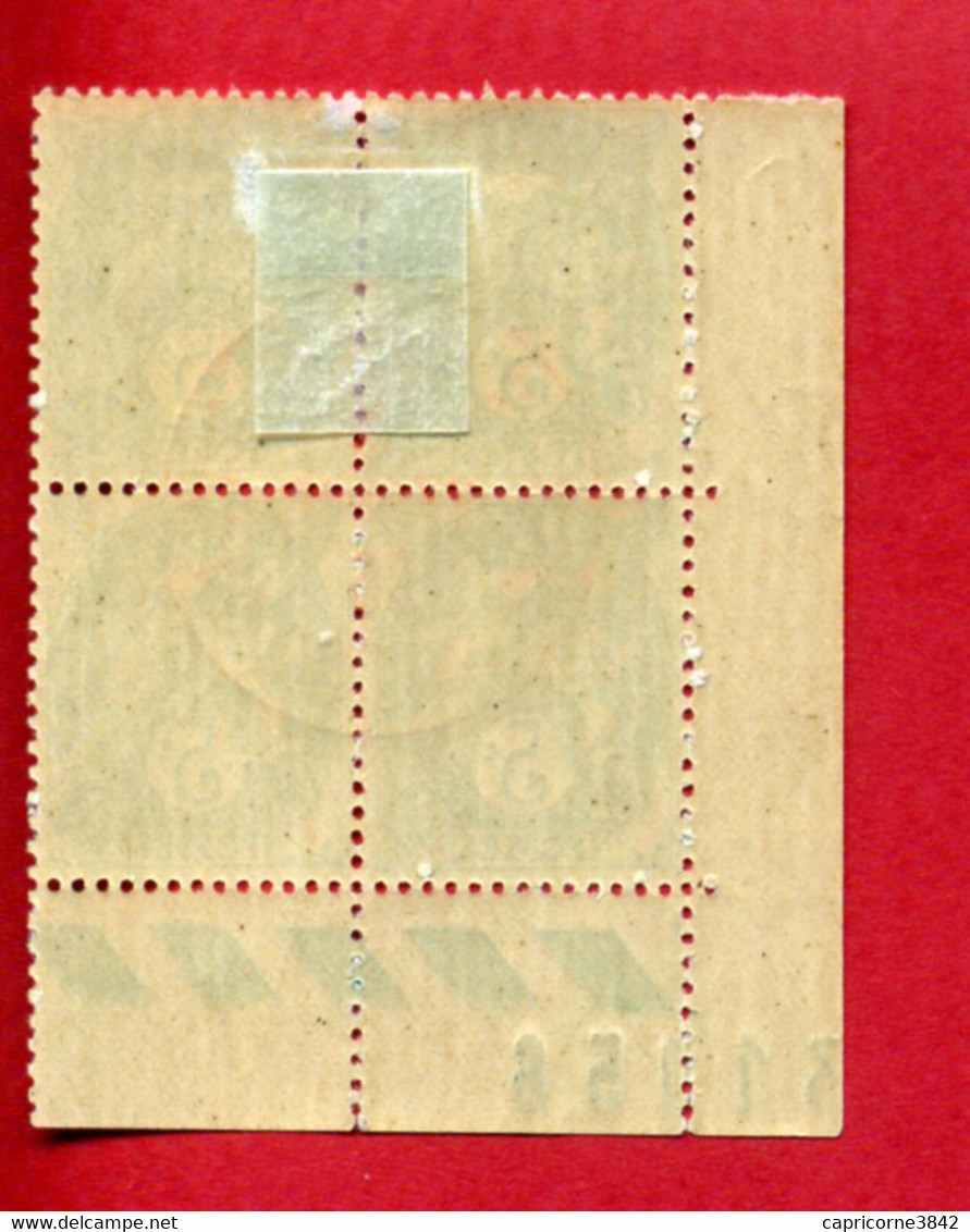 Timbre Type Blanc N° 111 - Bloc De 4 Tp - Cachet Rouge "CAEN 23.10.25 KERMESSE POSTALE" - (Charnière à L'arrière) - 1900-29 Blanc