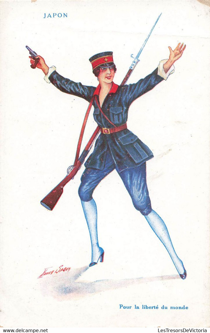 CPA Illustrateur - Xavier Sager -  Japon - Pour La Liberté Du Monde - Les Femmes Alliées Soldat N° 58 - Sager, Xavier