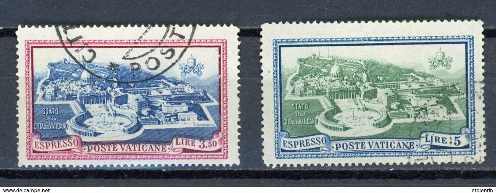 VATICAN: POUR LETTRES PAR EXPRES -  N° Yvert 5+6 Obli. - Priority Mail