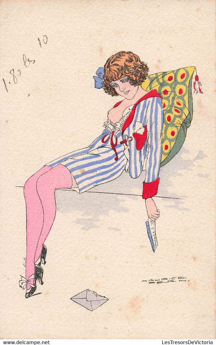 CPA Illustrateur - Maurice Pepin - Femme Semi Assise Avec Une Lettre En Main Et Chemisier Ouvert Sur Son Sein - érotique - Pepin