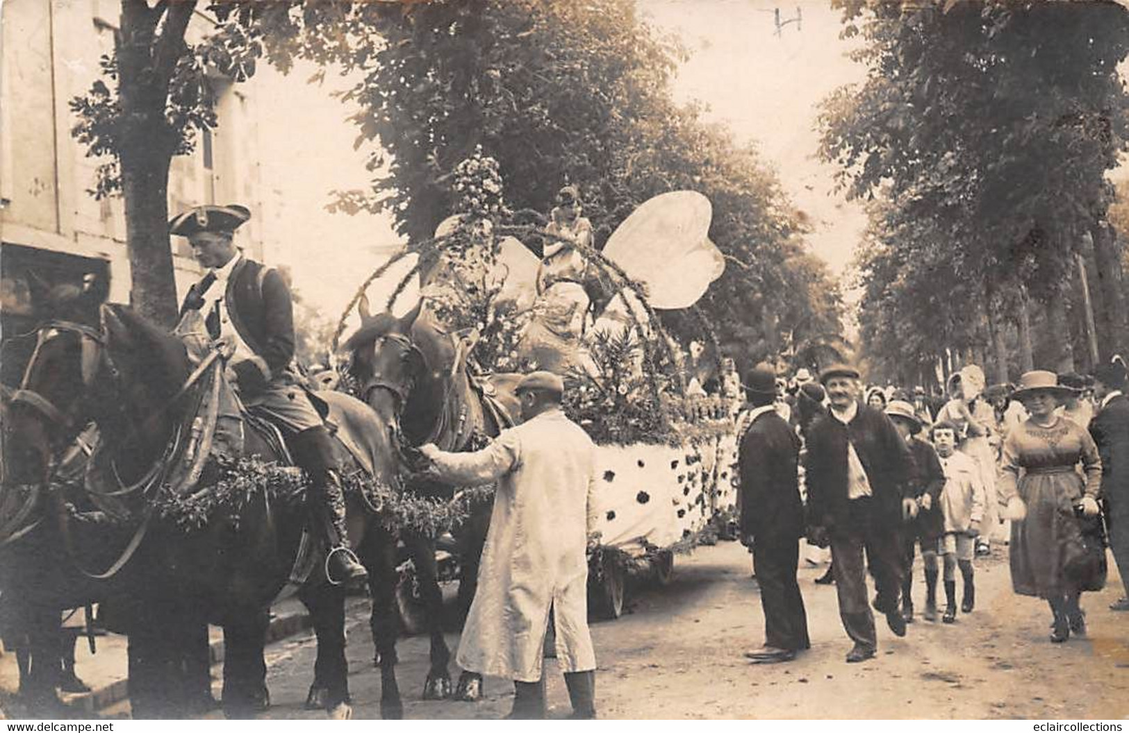 Doué La Fontaine      49      Proche Avenue De La Gare  Cavalcade.  Char Attelé - Libellulle -5 -Carte Photo (voir Scan) - Doue La Fontaine