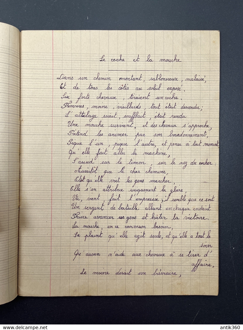 BOURBON-LANCY Cahier De Récitations Scolaire Ecole Publique Laïque Circa 1945 - Diploma & School Reports