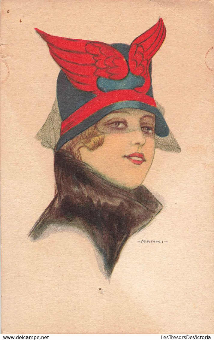 CPA Illustrateur - Nanni - Mode - Chapeau Avec Des Ailes - Portrait De Femme - Nanni