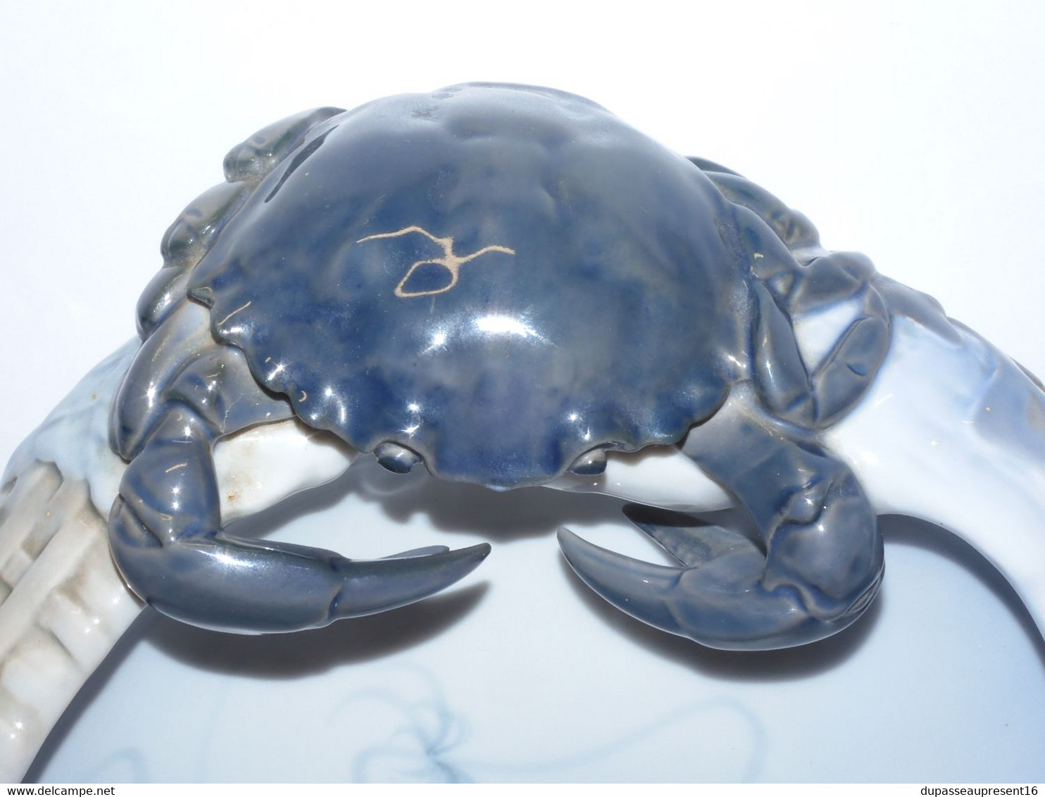 *RARE SUPERBE COUPE VIDE POCHE CRABE BLEU PORCELAINE ROYAL COPENHAGUE Déco    E - Royal Copenhagen (DNK)