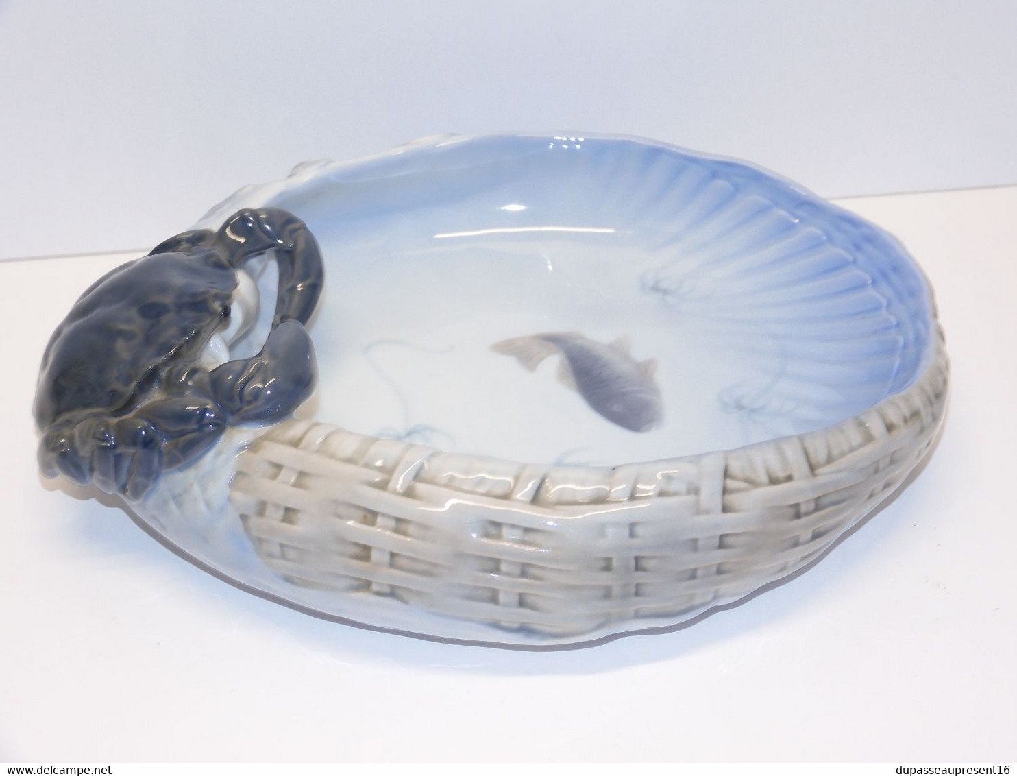 *RARE SUPERBE COUPE VIDE POCHE CRABE BLEU PORCELAINE ROYAL COPENHAGUE Déco    E - Royal Copenhagen (DNK)