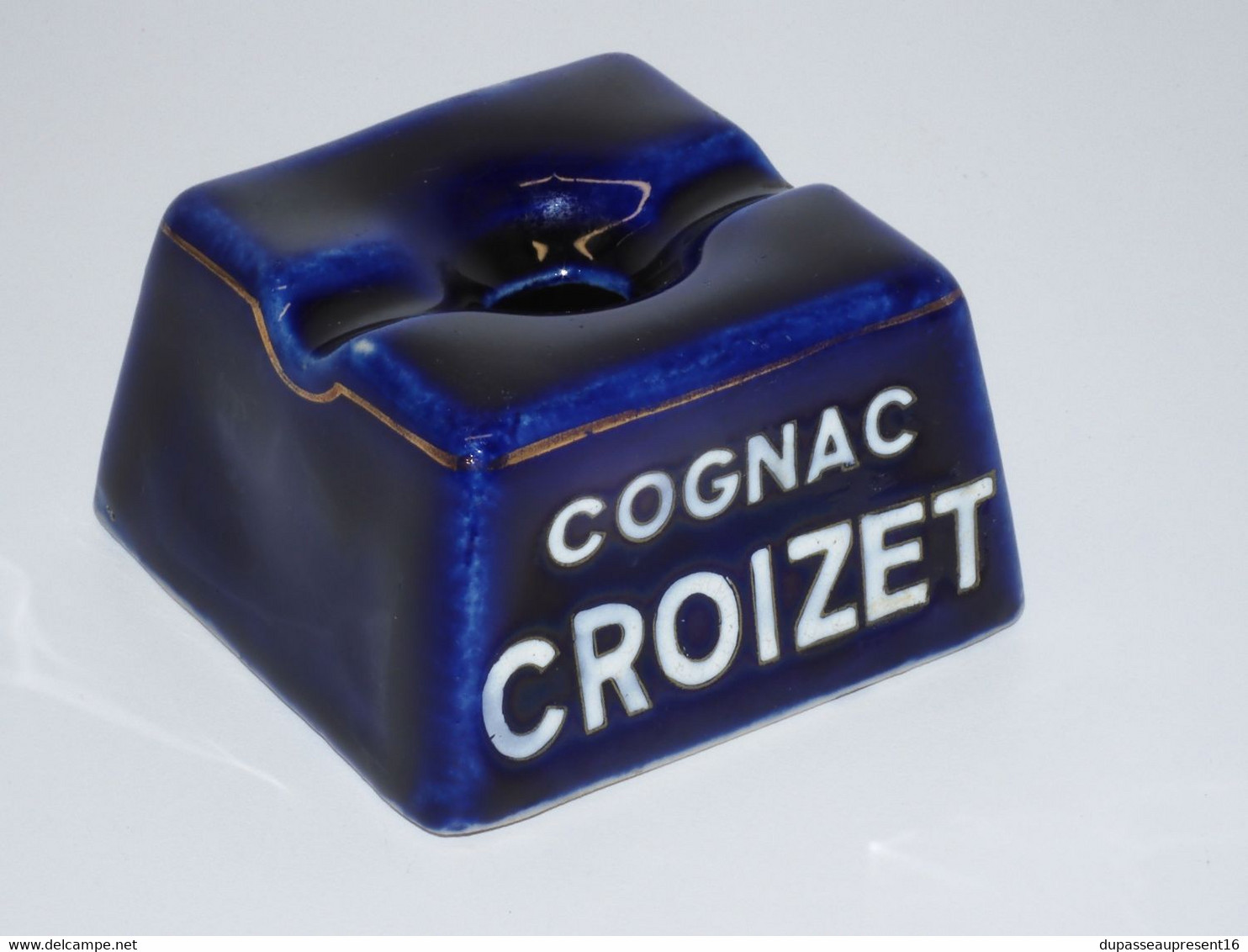 *ANCIEN ENCRIER CERAMIQUE BLEU 2 FOUR PUBLICITE COGNAC CROIZET PUB COLLECTION  E - Tintenfässer