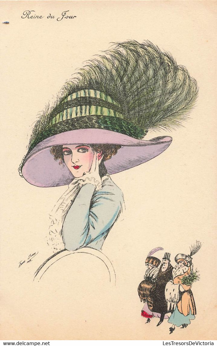 CPA Illustrateur Xavier Sager - Reine Du Jour  - Femme Avec Un Grand Chapeau à Plume - Sager, Xavier