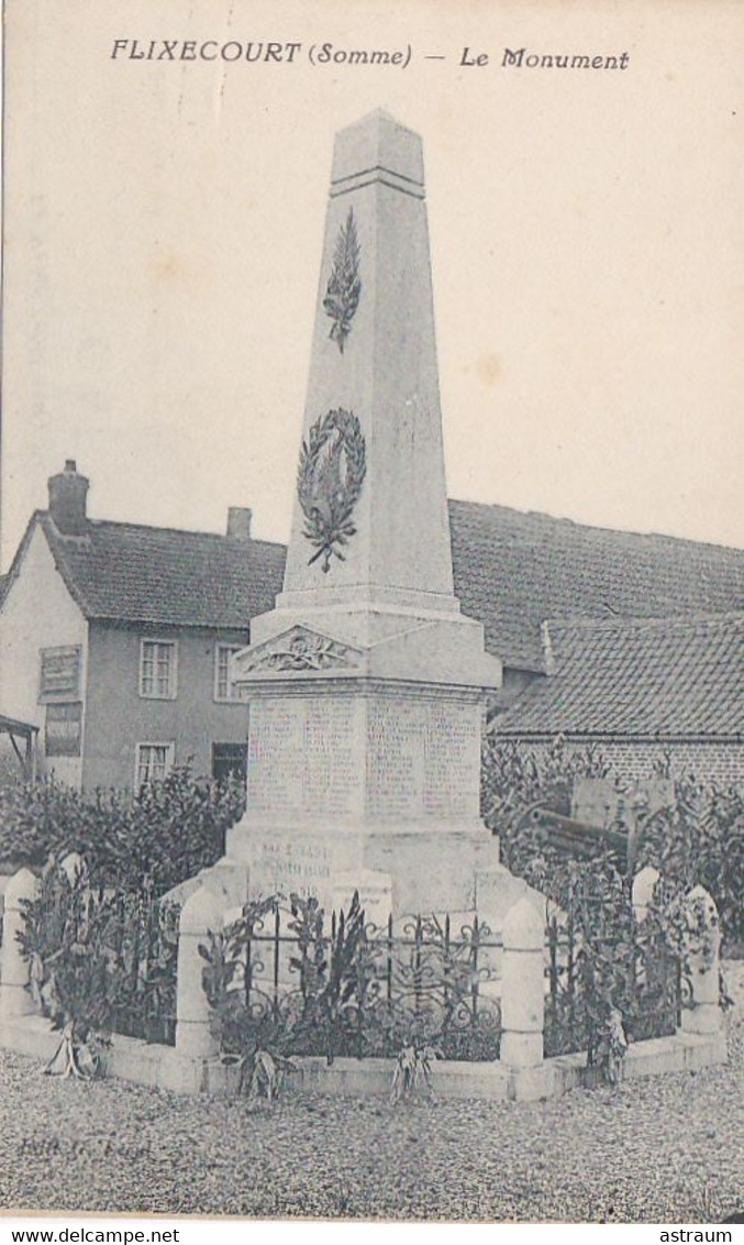 Cpa-80- Flixecourt - Monument Aux Morts 14/18 -edi ..... - Flixecourt