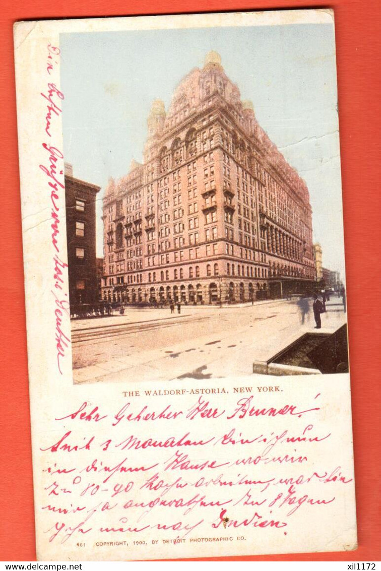 ZTX-28 New York, The Waldorf Astoria. Pionier. Used In 1902 To Switerland Interlaken - Wirtschaften, Hotels & Restaurants