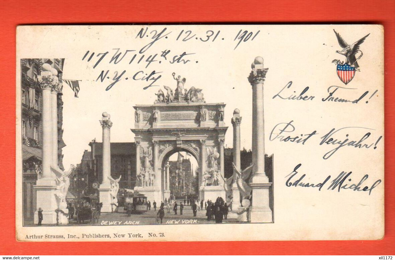 ZTX-28 New York, Be Wey Arch.. Pionier. Used In 1901 To Switerland Interlaken - Autres Monuments, édifices