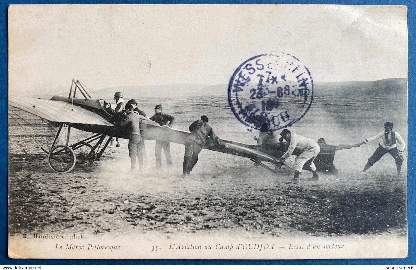 Carte Postale " Aviation Militaire Au Camp D'OUDJDA " En FM + Censure Pour L'Alsace Française à Wesserling TTB - Andere & Zonder Classificatie