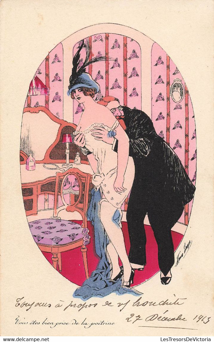 CPA Illustrateur Xavier Sager  - Femme Se Faisant Toucher Les Seins Par Le Docteur - Erotisme - Poitrine - Sager, Xavier