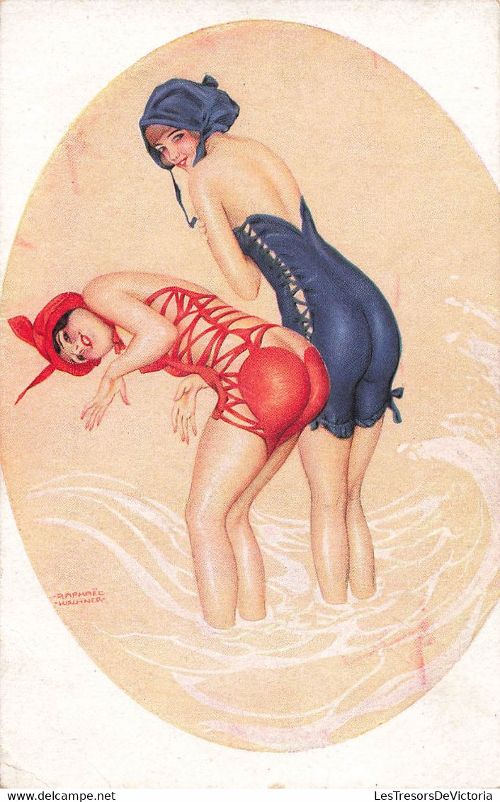 CPA Illustrateur Raphael Kirchner - La Mer Fleurie - Femme Avec Maillot De Bain Sexy - Erotique - Kirchner, Raphael