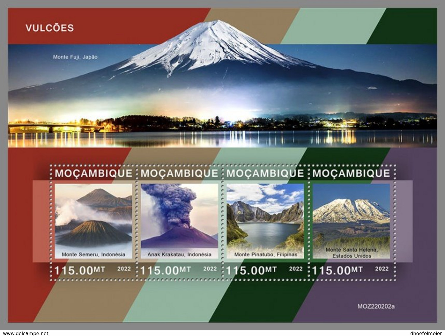 MOZAMBIQUE 2022 MNH Volcanoes Vulkane Volcans M/S - OFFICIAL ISSUE - DHQ2234 - Volcans