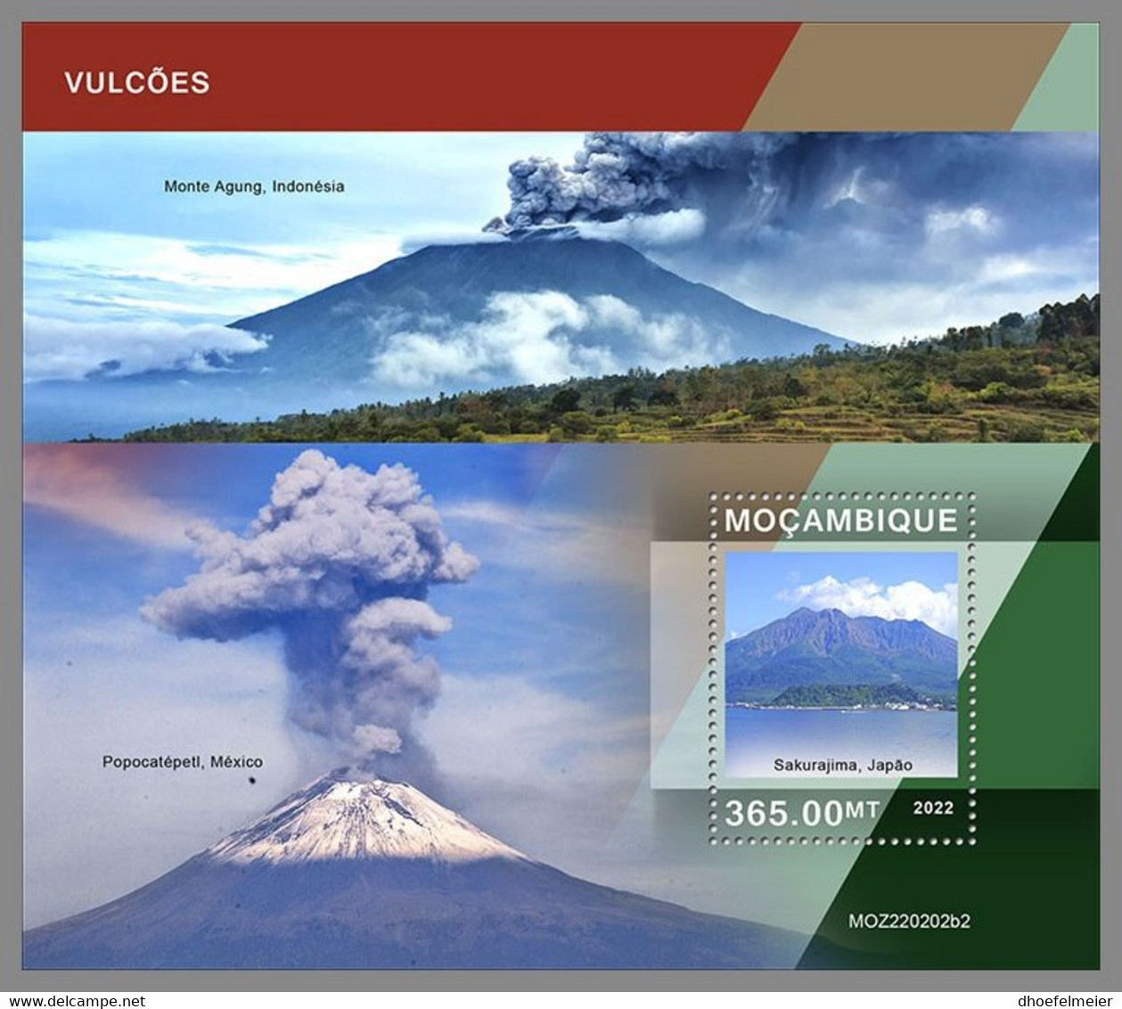 MOZAMBIQUE 2022 MNH Volcanoes Vulkane Volcans S/S II - IMPERFORATED - DHQ2234 - Volcans