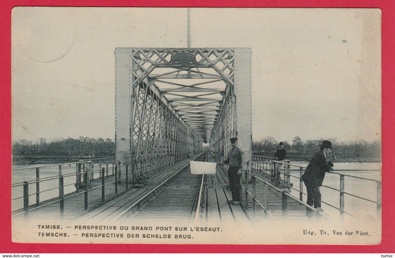 Temse - Perspective Der Schelde Brug ...geanimeerd -1908  ( Verso Zien ) - Temse