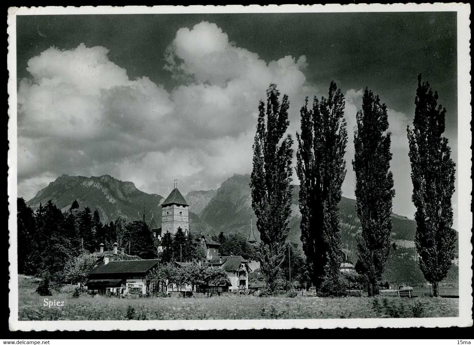 Spiez Schloss Mit Sigriswilergrat Und Guggisgrat 1959 Arthur Baur - Sigriswil