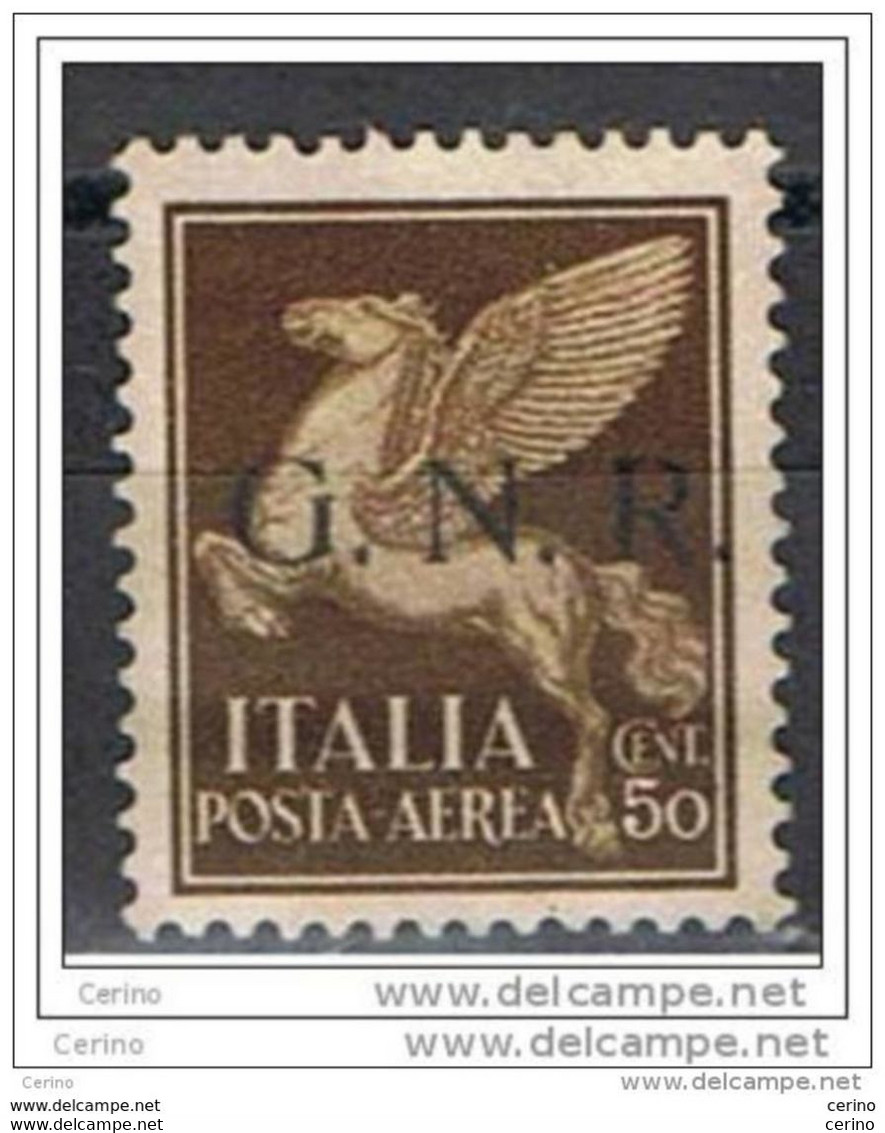 R.S.I.:  1944 P.A. SOPRASTAMPATO  G.N.R.  -  50 C. BRUNO  S.G. -  SASS. 118 - Airmail