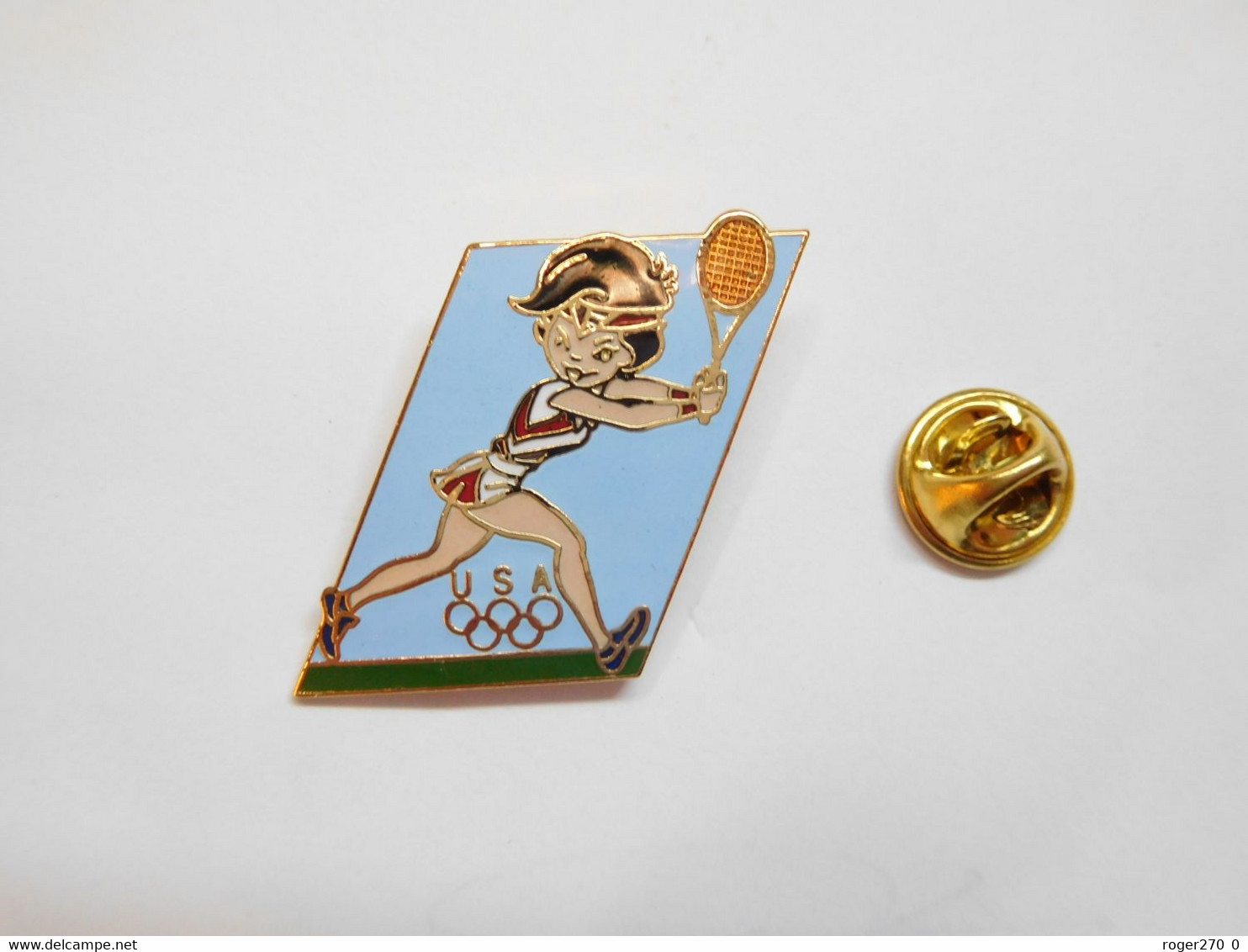 Superbe Pin's En EGF , JO Jeux Olympiques USA  , Tennis Féminin - Jeux Olympiques