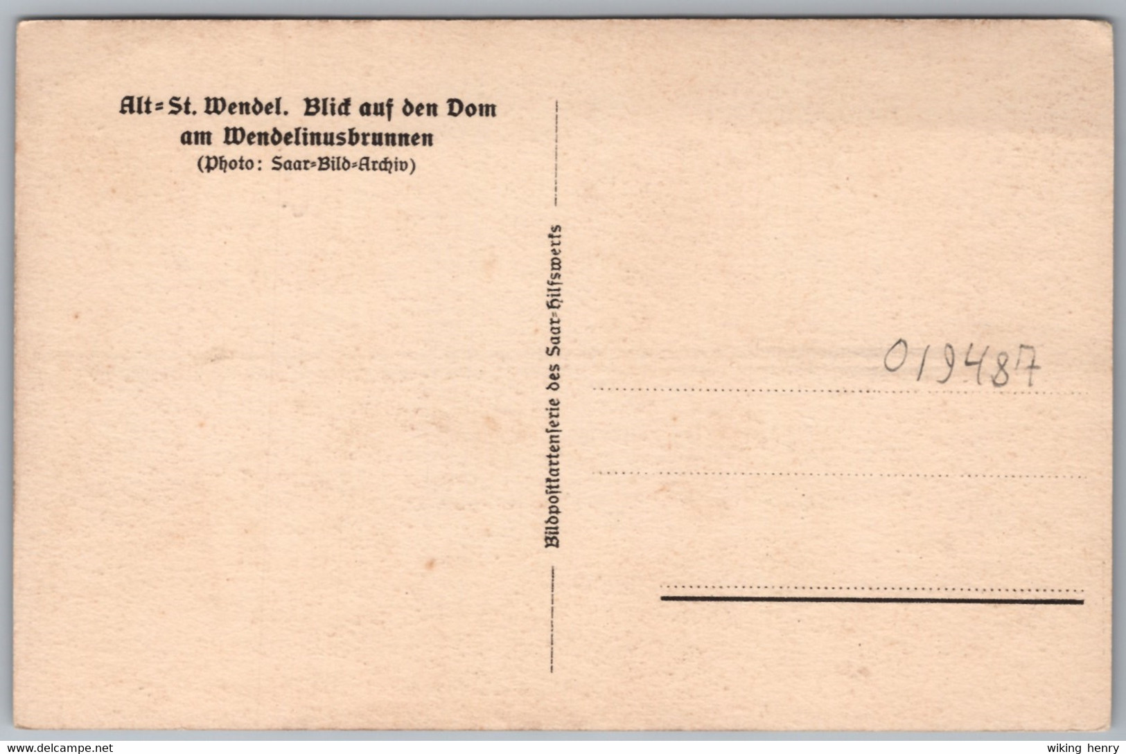 St Wendel - S/w Blick Auf Den Dom Am Wendelinusbrunnen 1   Postkarte Des Saar Hilfswerks - Kreis Sankt Wendel