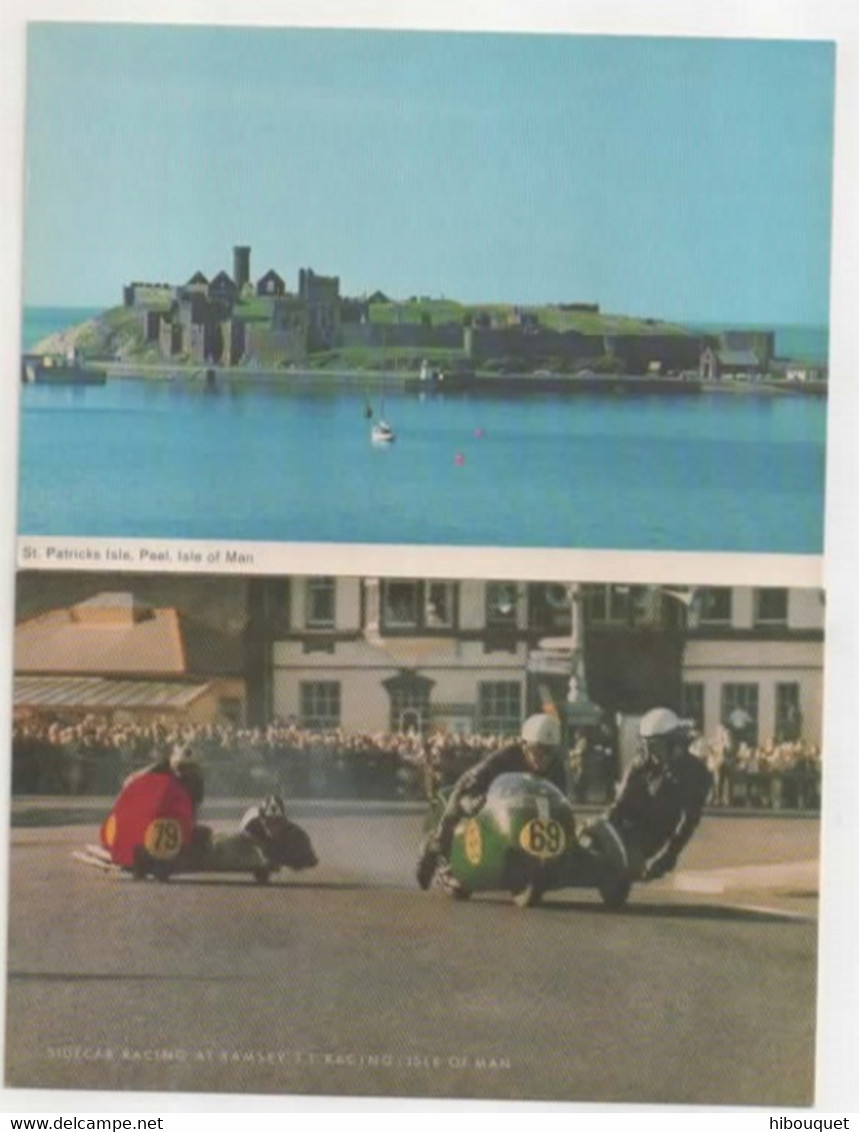 3 CPSM, Isle De Man, Snaefell Railway, Sidecar Racing At Ramsey TT Racing Et St Patricks Isle, Peel - Isle Of Man