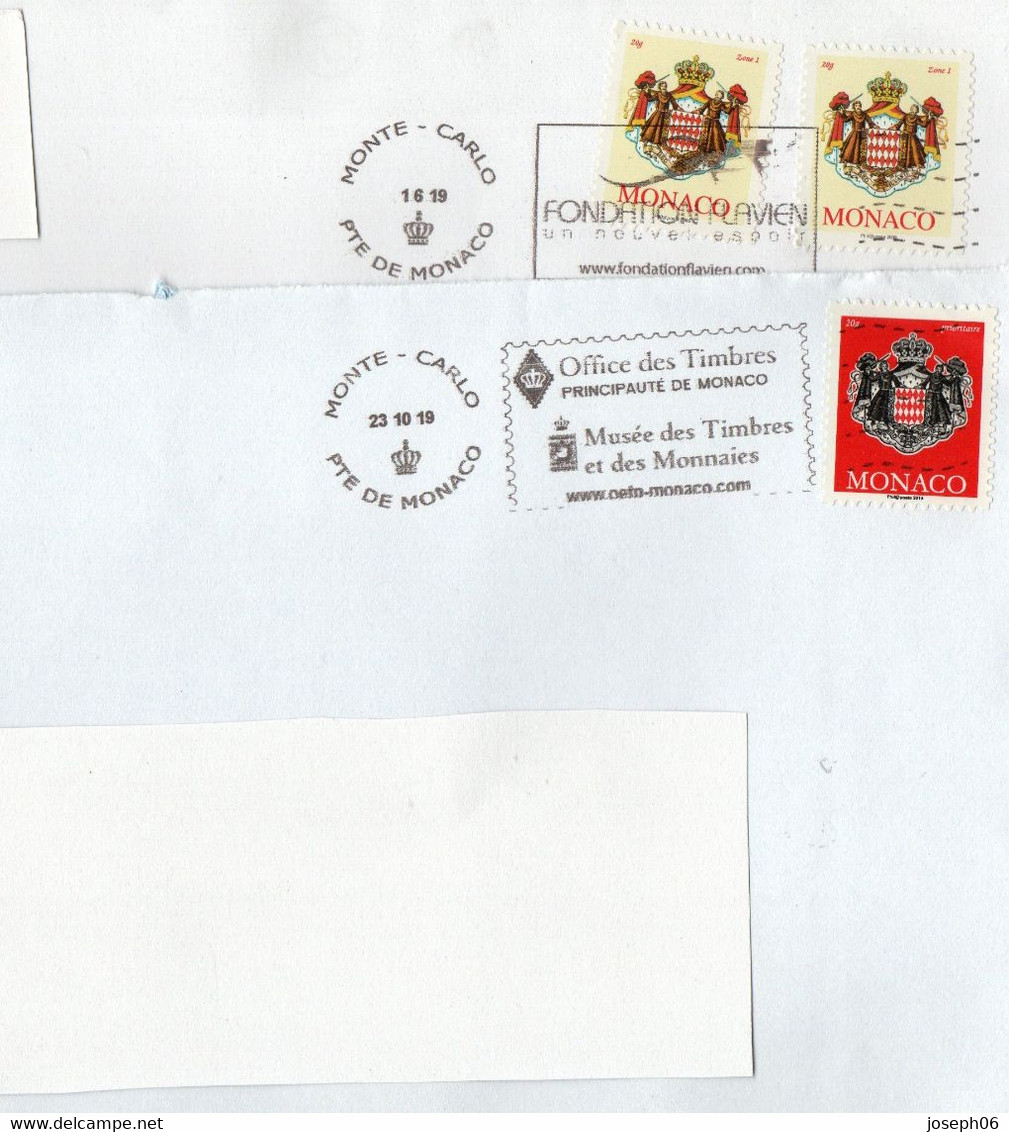 MONACO    2009-14  Enveloppes  Y.T. N° Armoiries  Oblitéré - Oblitérés