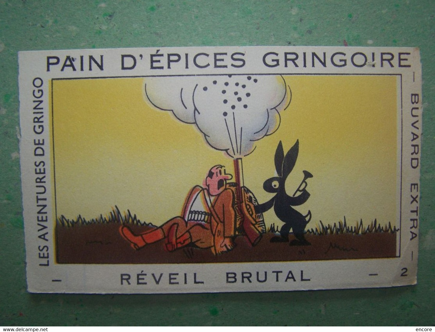 BUVARD. PUBLICITE "PAIN D'EPICES GRINGOIRE". LA CHASSE. REVEIL BRUTAL. 100_7026TRC"a" - Honigkuchen-Lebkuchen