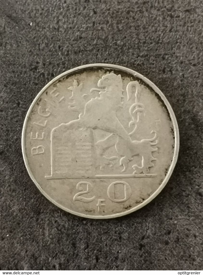20 FRANK FRANCS ARGENT 1949 BELGIQUE LEGENDE FLAMANDE / BELGIUM / SILVER - 20 Francs