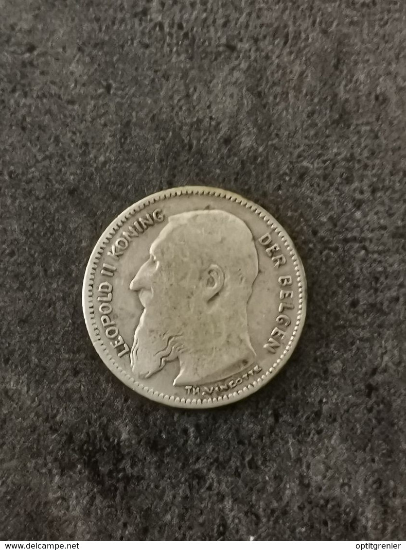 50 CENTIMES 1907 BELGIQUE LEGENDE FLAMANDE / BELGIUM / SILVER - 50 Centimes