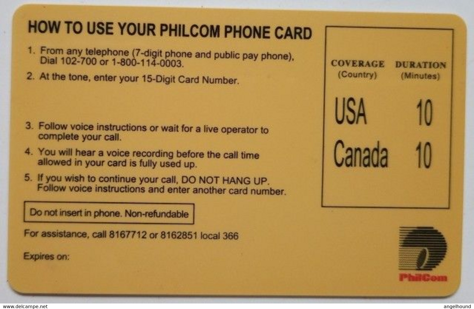 Philcom 30 Units  ( Dummy ) USA/ Canada - Basketball Player Vince Hizon - Philippinen