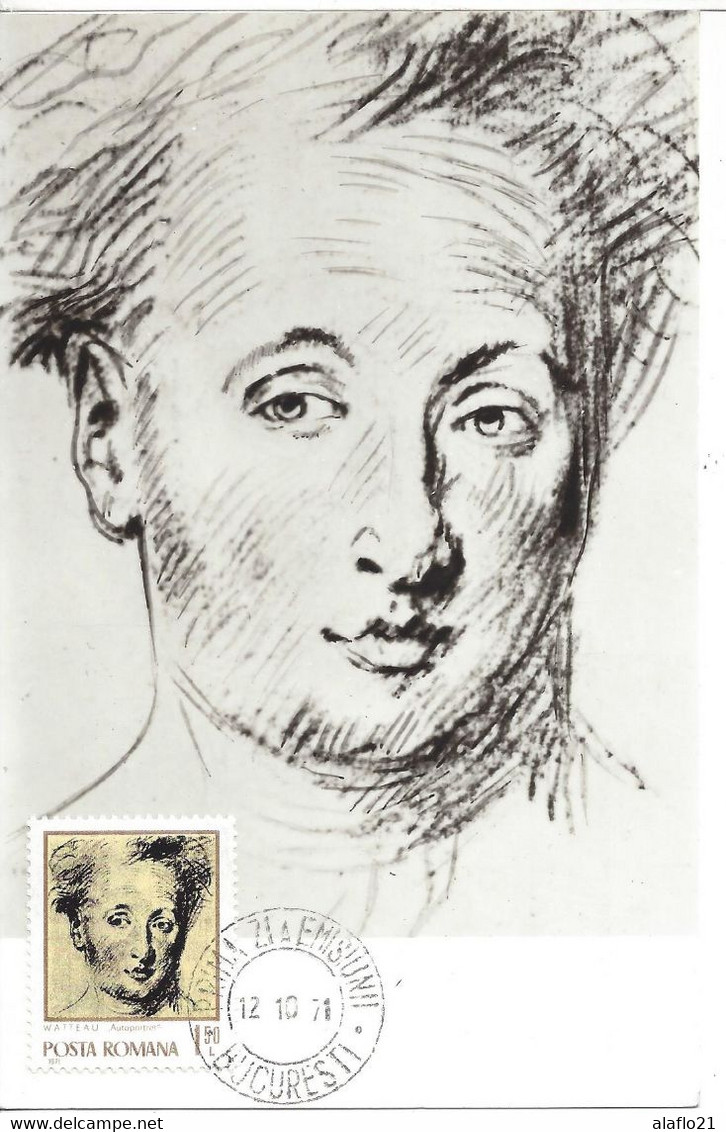 ROUMANIE - N° 2650 - CARTE MAXIMUM - AUTOPORTRAIT -  OEUVRE D'Antoine WATTEAU - Maximumkarten (MC)