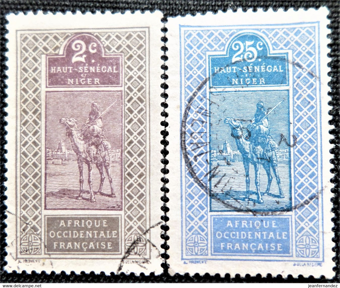 Timbre Du  Haut-Sénégal Et Niger 1914 -1916 Targui Rider With Camel   Y&T N° 19 Et 25 - Gebruikt