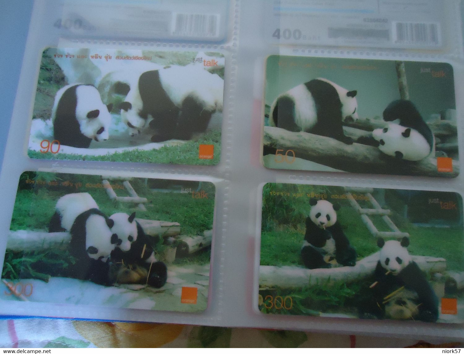 THAILAND USED CARDS  SET 4 ANIMALS PANDA - Jungle