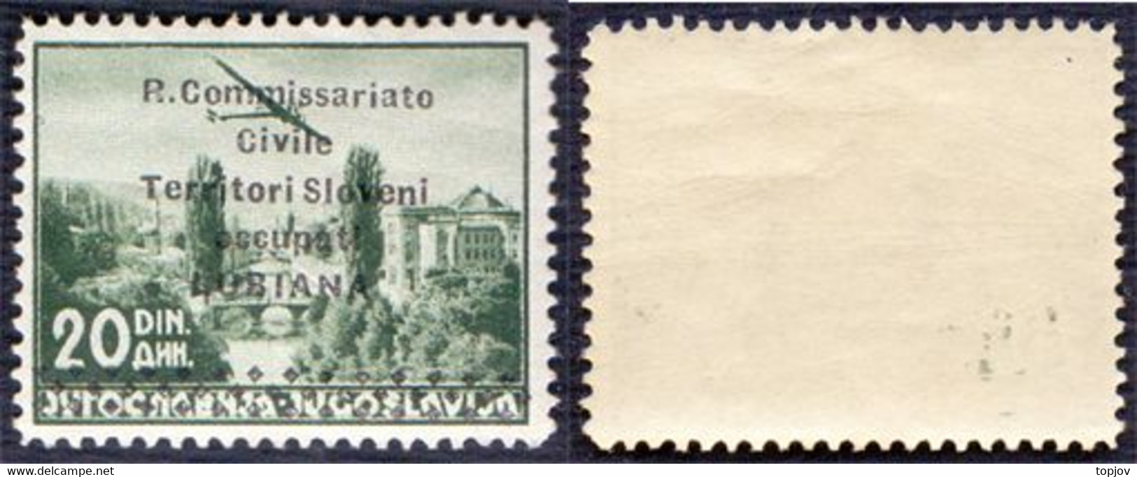 SLOVENIA - OCCUPATE ITALIA LUBIANA - ERROR Dentell. 12½ : 12¾ Ovpt. AEREA Sa. 7/I SARAJEVO - **MNH - 1941 - RARE -DULE - Ocu. Alemana: Lubiana