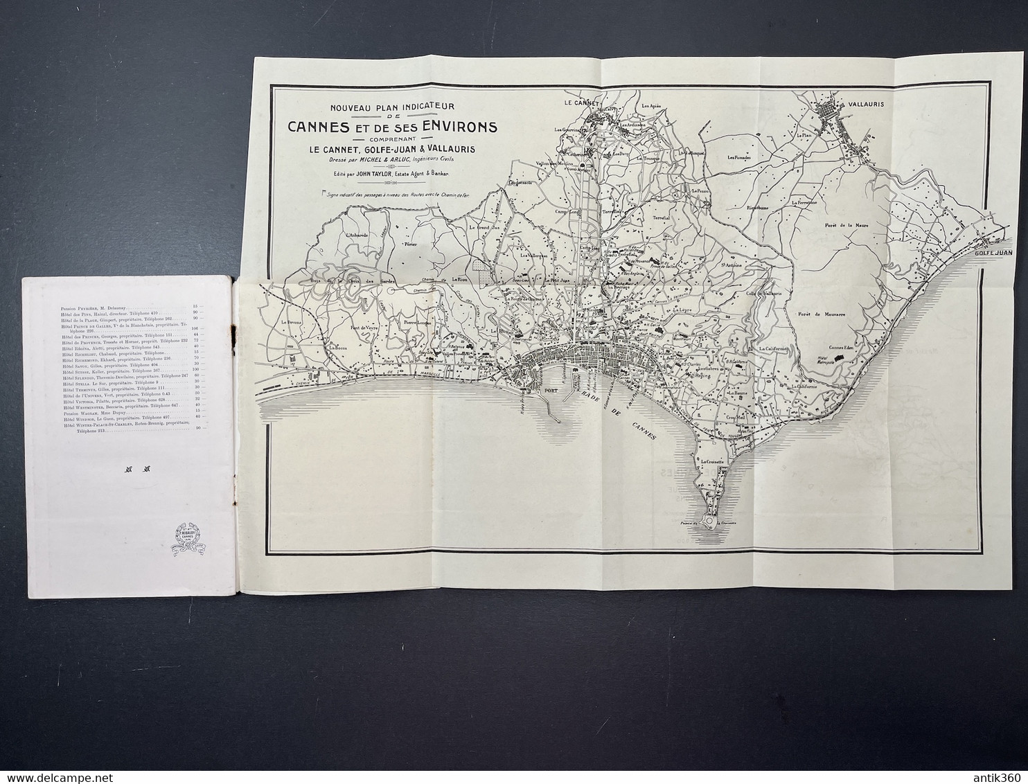 Guide Touristique Ancien CANNES Et Ses Environs  Avec Plan Dépliant 1909 - Toeristische Brochures