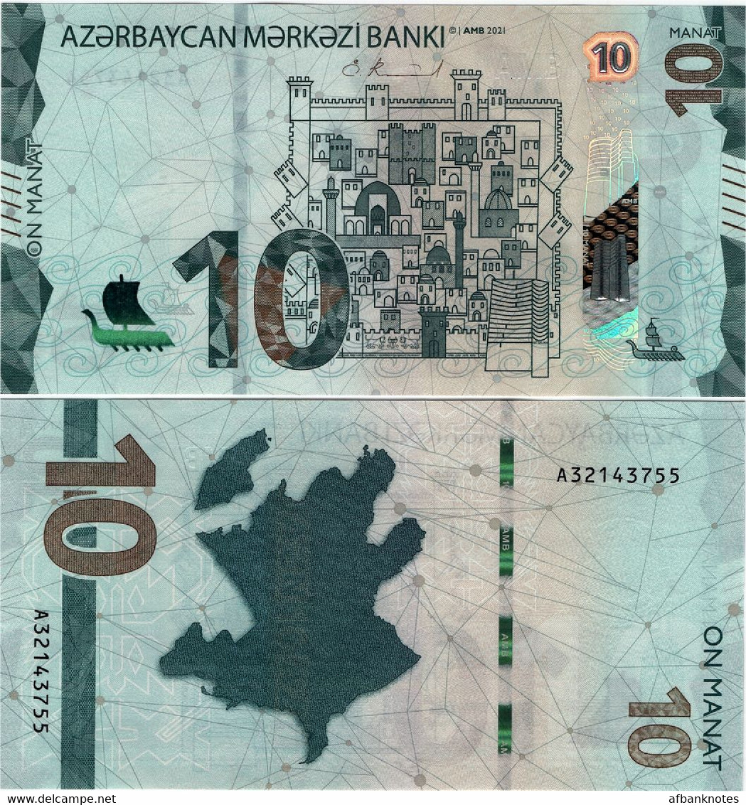 AZERBAIJAN      10 Manat       P-W40       2021 (2022)       UNC - Aserbaidschan