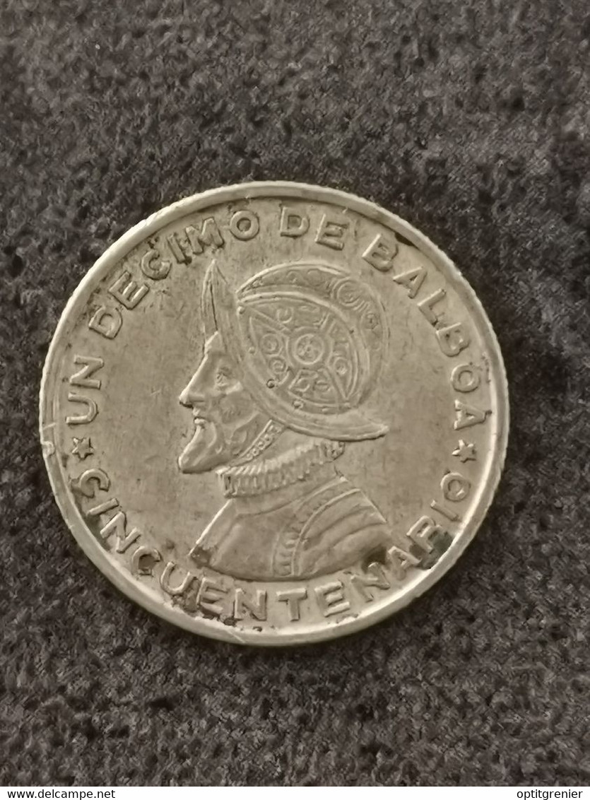 UN DECIMO 1/10 DE BALBOA ARGENT 1953 PANAMA /  SILVER - Panama