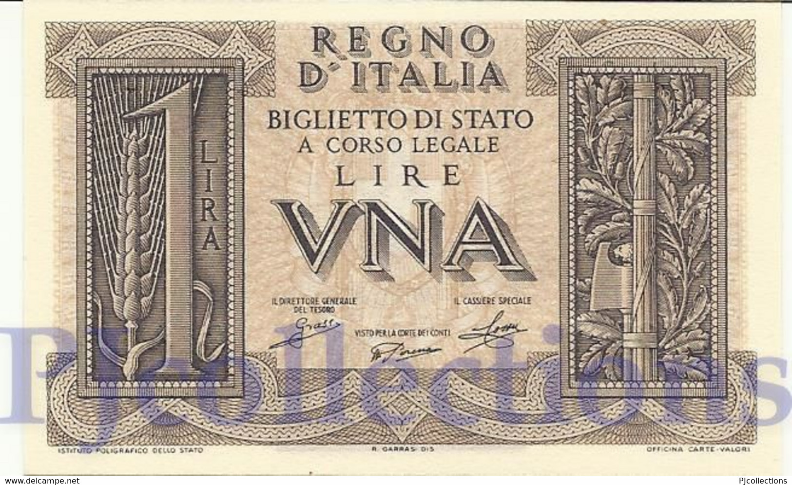 ITALY 1 LIRA 1939 PICK 26 UNC - Italia – 1 Lira