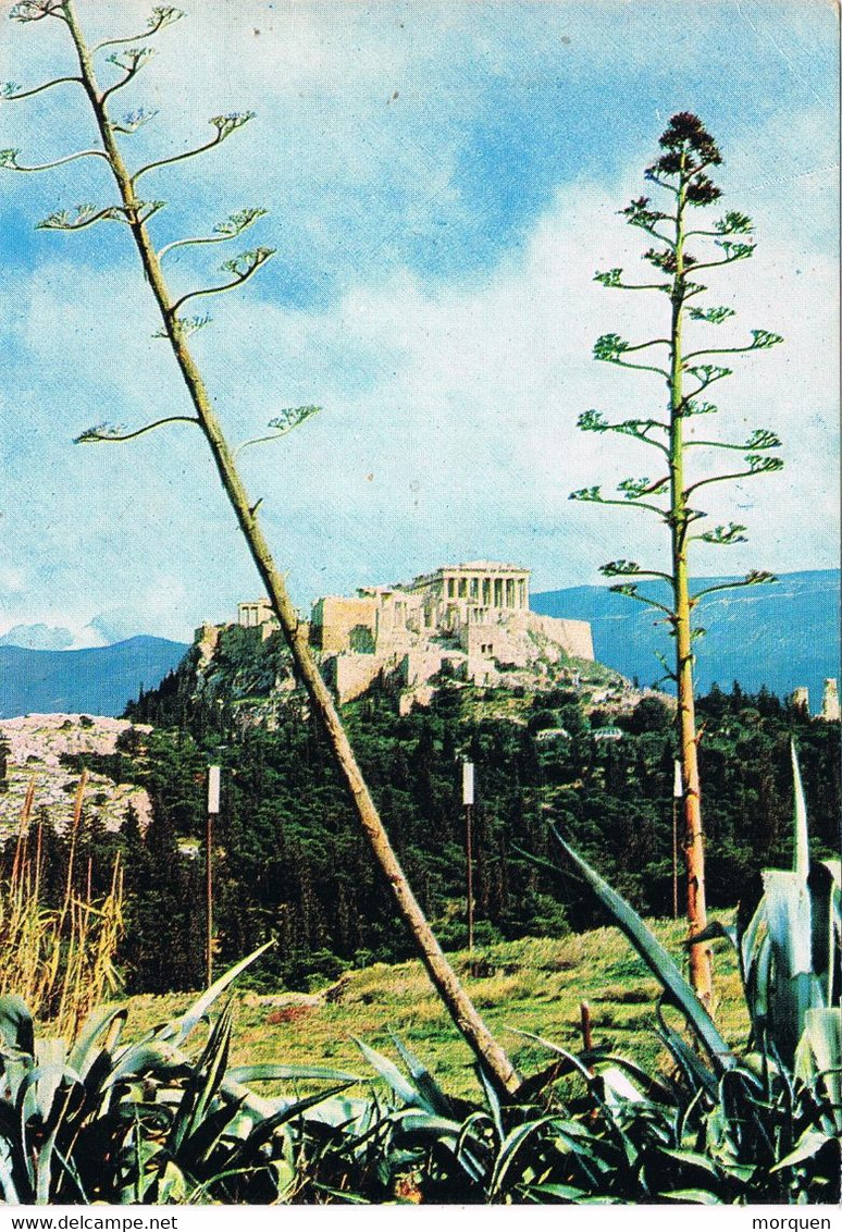 46515. Postal ARCHAIA (lugar Arqueologico) Grecia  1969. Vista De Acropolis De Atenas - Lettres & Documents