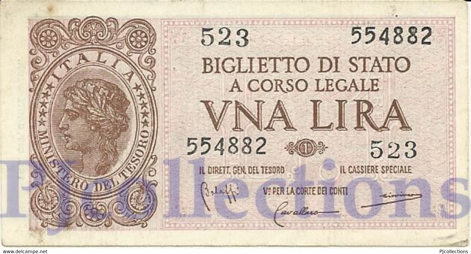 ITALY 1 LIRA 1944 PICK 29b XF/AU - Italia – 1 Lira