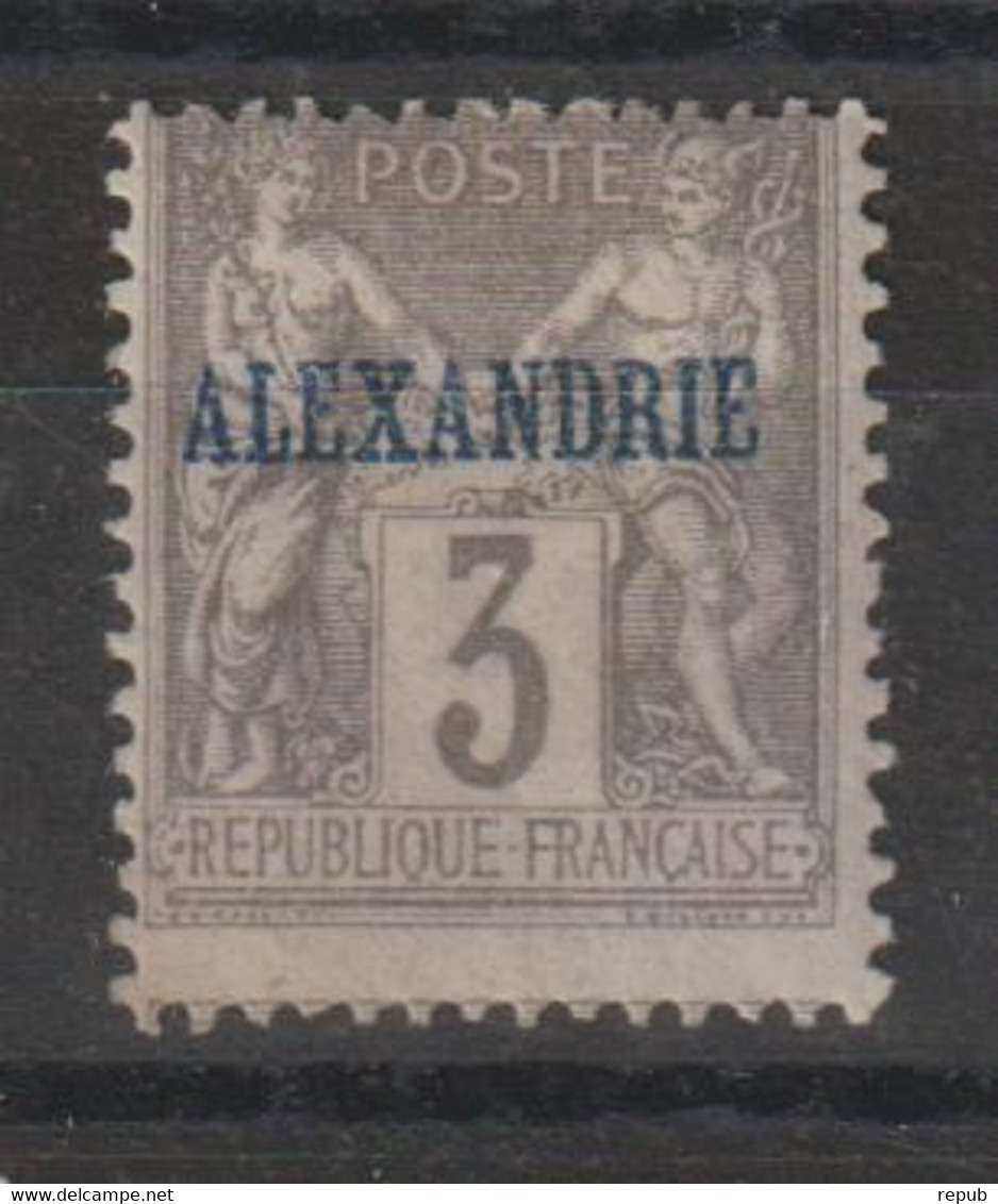 Alexandrie 1899-1900 Sage Surchargé 3, 1 Val * Charnière MH - Neufs