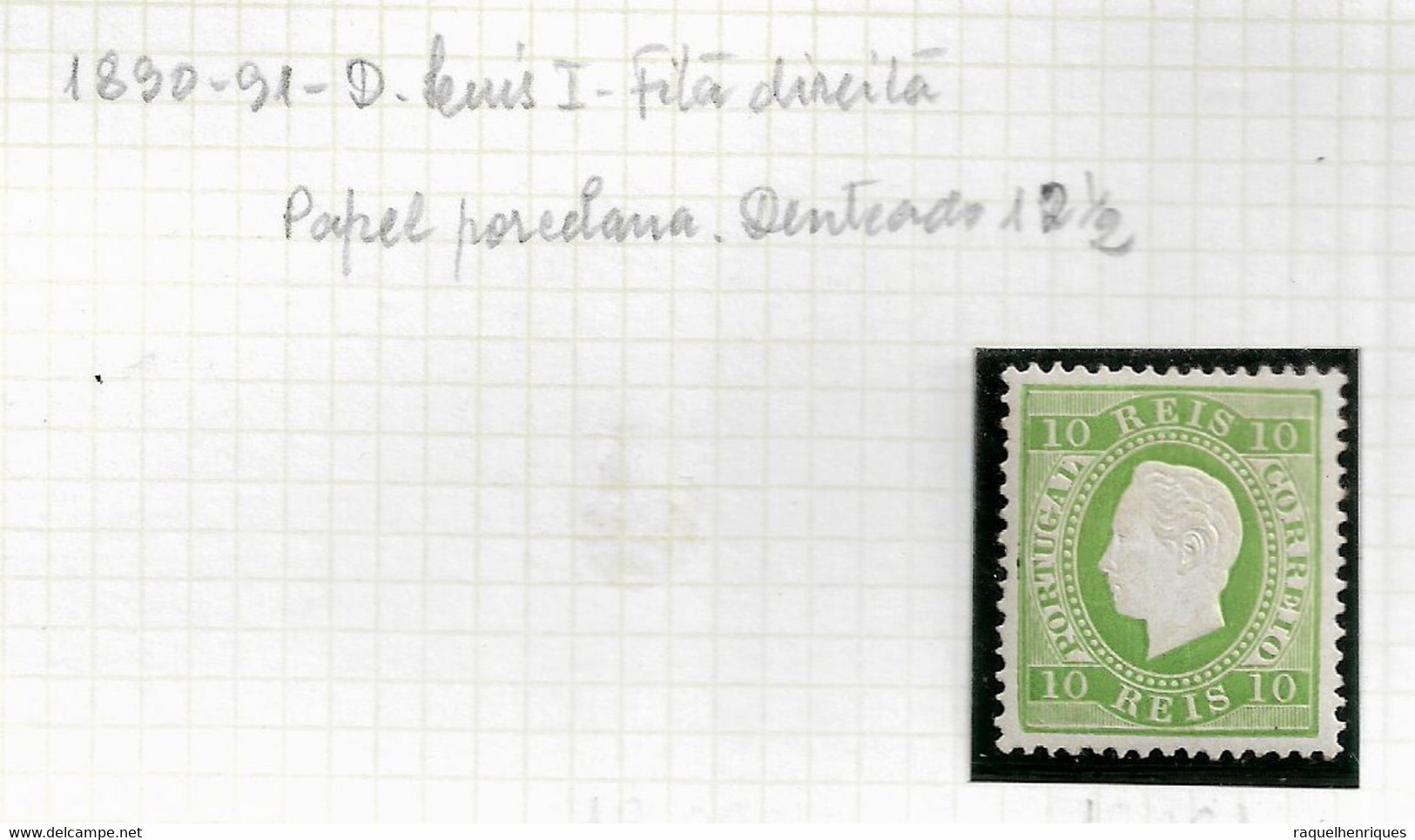PORTUGAL STAMP - 1879-80 D.LUIS I P.PORCELANA Perf: 12½ Md#49i MH (LPT1#131) - Neufs