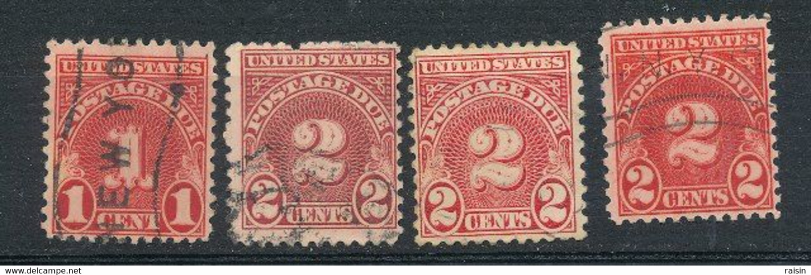 U. S. A.  Postage Due Timbres Taxe Lot De 4 Différents - Taxe Sur Le Port