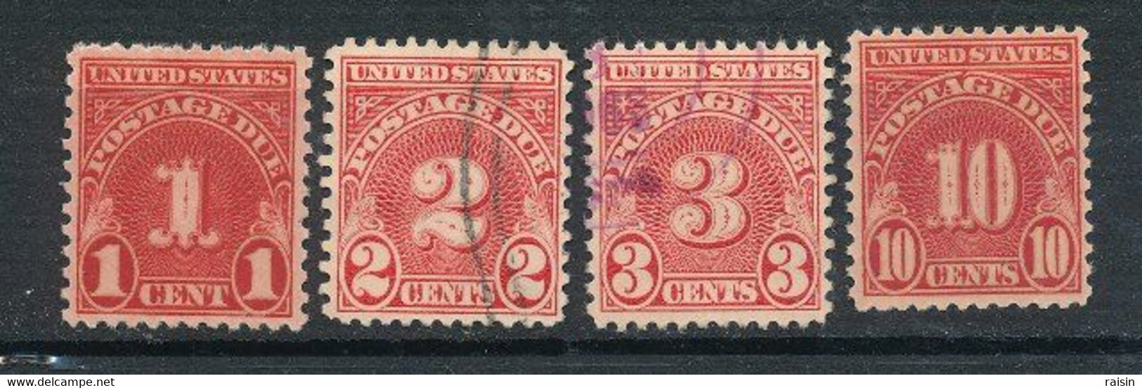 U. S. A.  Postage Due Timbres Taxe Lot De 4 Différents - Strafport